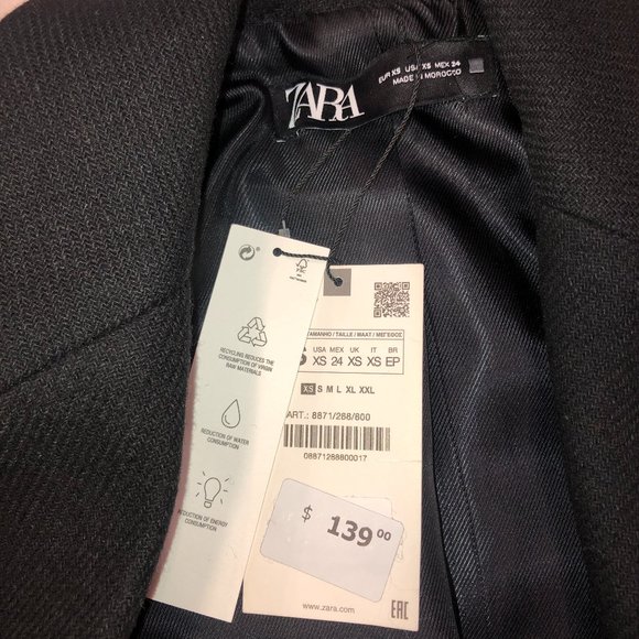 Zara Long Black Coat - Men's style coat - Picture 3 of 12